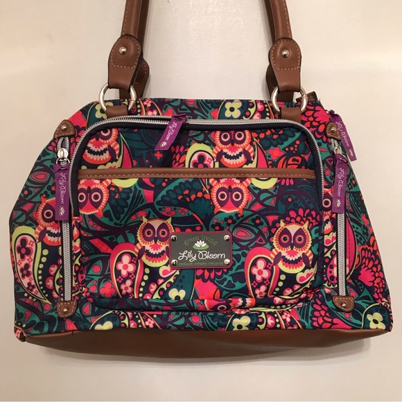 Lily Bloom Bags Lily Bloom Landon Triple Section Owlilver Satchel